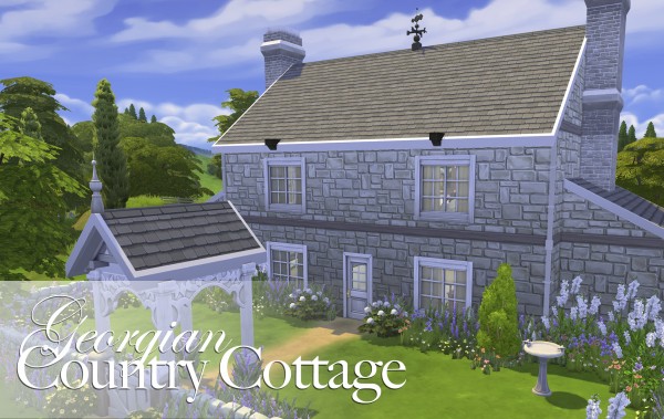  Mod The Sims: Georgian Country Cottage (NO CC) by FernSims