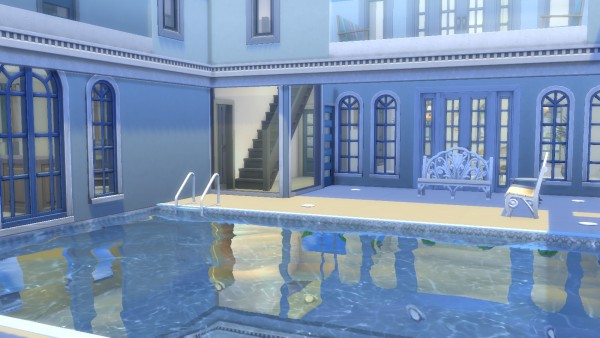  Mod The Sims: Blue and White Floridian Mansion| No CC by thegrimtuesday