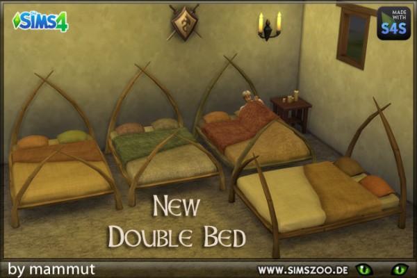  Blackys Sims 4 Zoo: Viking bed Double 1 by mammut
