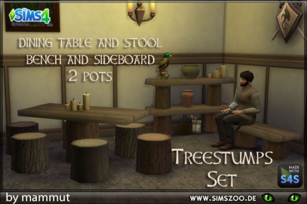  Blackys Sims 4 Zoo: Tree stumps Set by mammut