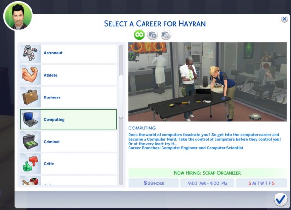  Mod The Sims: Computing Career by Hayran