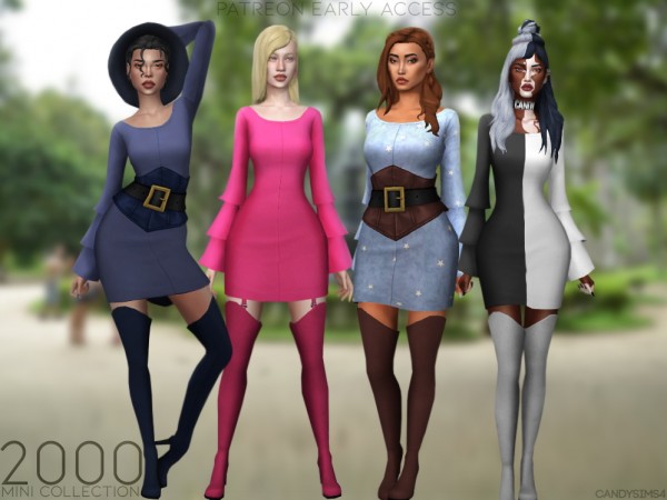  Candy Sims 4: Maddison dress, Hannah corset, Alexis High Boots