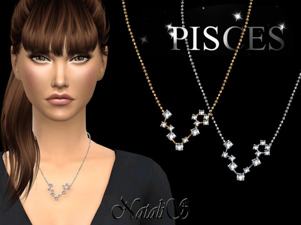  The Sims Resource: Pisces zodiac necklace by NataliS