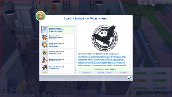  Mod The Sims: Ministry of Magic Career by Caelinaarria