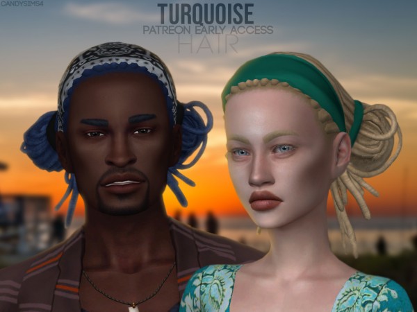  Candy Sims 4: Turquoise Hair