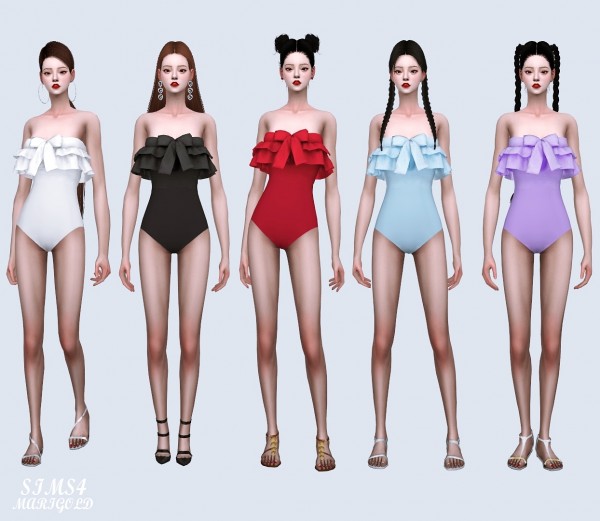  SIMS4 Marigold: Bow Frill Swimsuit