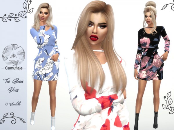  The Sims Resource: Tus Besos Dress by Camuflaje