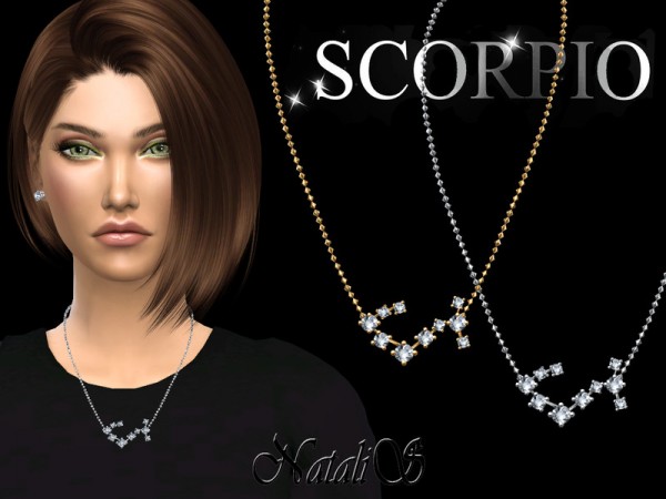  The Sims Resource: Scorpio zodiac necklace by NataliS