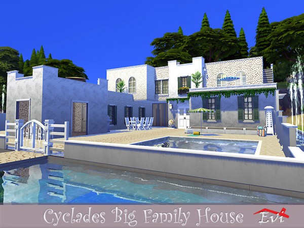  The Sims Resource: Cyclades Big Family House by evi