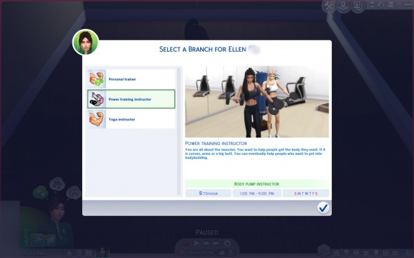  Mod The Sims: Fitness Instructor by ellenplop