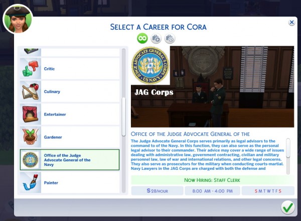  Mod The Sims: JAG Career by crdroxxpl