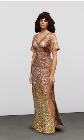  Rusty Nail: Ombre Sequined Gown Dress