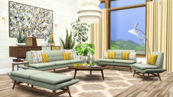 Simsational designs: Vice sofa series mid century inspired