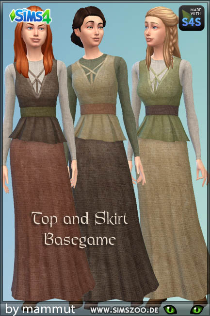 Blackys Sims 4 Zoo: Top Skirt Viking 1 by mammut • Sims 4 Downloads