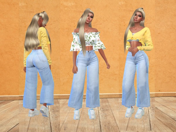 The Sims Resource: Suspender Jeans by Teenageeaglerunner