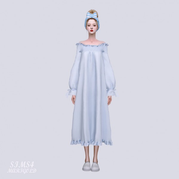 SIMS4 Marigold: Off Shoulder Night Dress