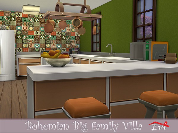  The Sims Resource: Bohemian big Family Villa by evi