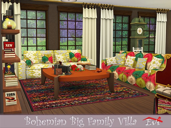  The Sims Resource: Bohemian big Family Villa by evi
