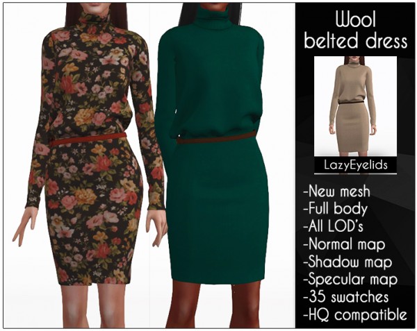  Lazyeyelids: Wool belted dress