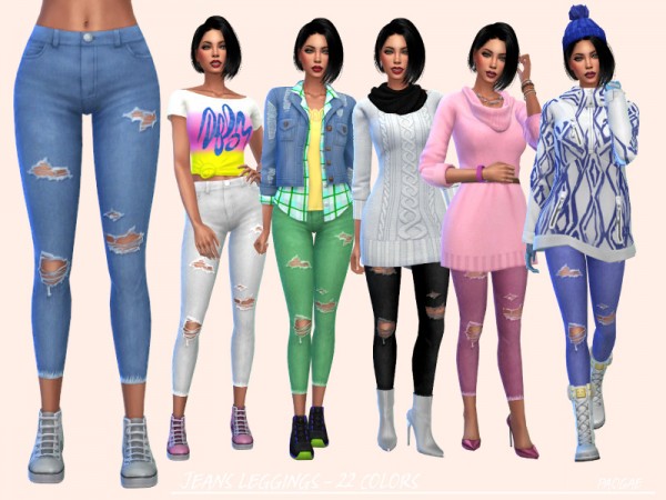  The Sims Resource: JeansLeggings by Paogae