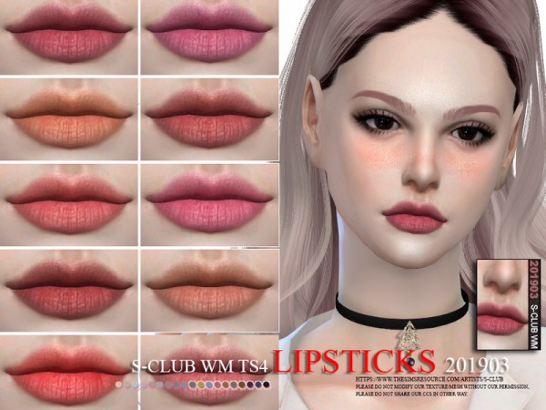  The Sims Resource: Lipstick 201903 by S Club