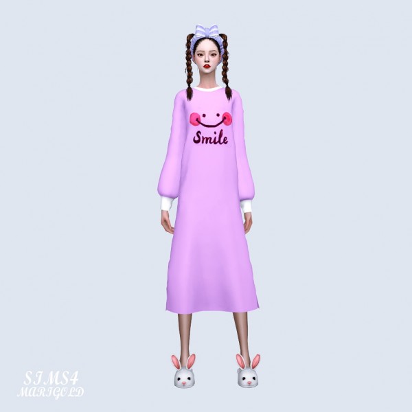  SIMS4 Marigold: Long T shirt Dress