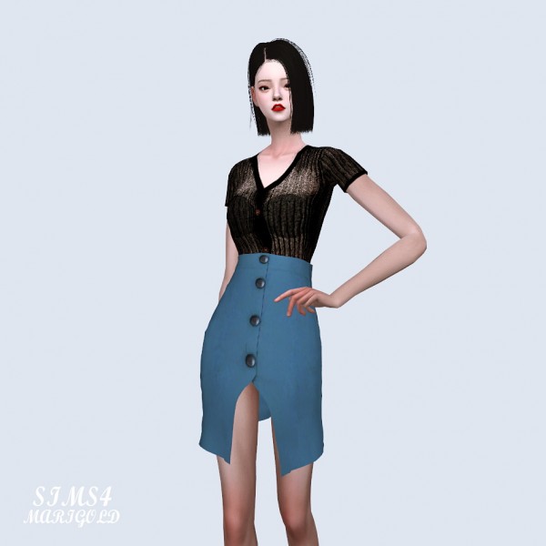  SIMS4 Marigold: Button Open Skirt