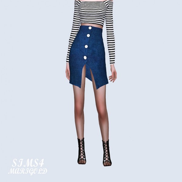  SIMS4 Marigold: Button Open Skirt