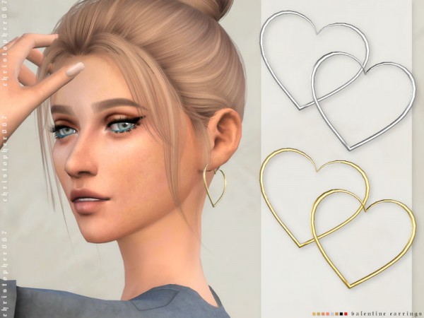  The Sims Resource: Valentine Earrings by Christopher067