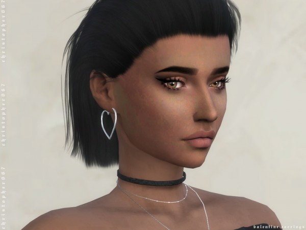  The Sims Resource: Valentine Earrings by Christopher067