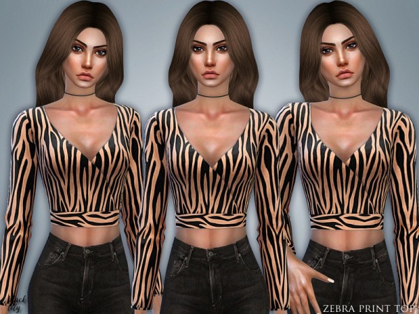  The Sims Resource: Zebra Print Top by Black Lily