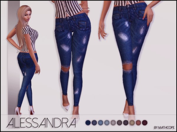  Sims Studio: Alessandra jeans by Mathcope