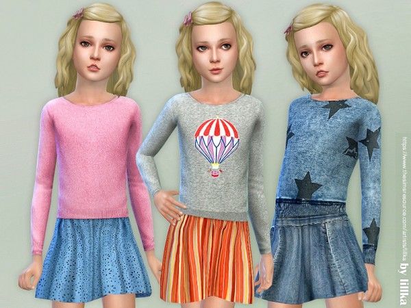  The Sims Resource: Cozy Sweater and Skirt by lillka