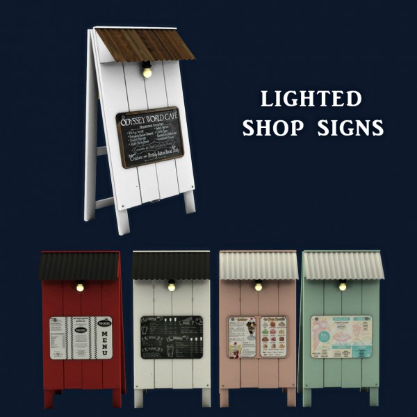  Leo 4 Sims: Lighted Shop Signs