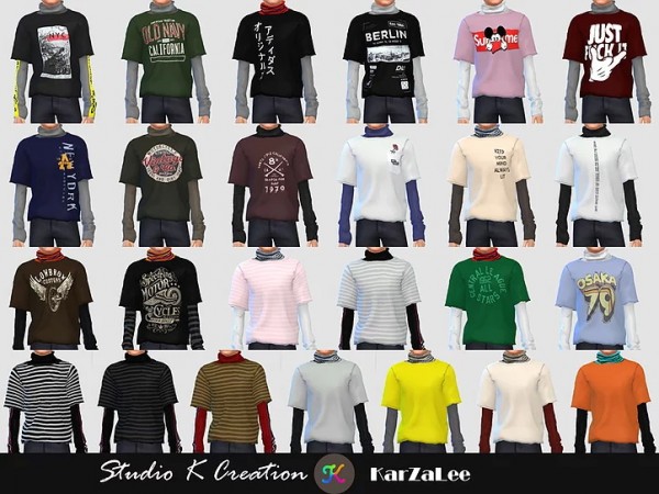 Studio K Creation: Vintage layered tee • Sims 4 Downloads