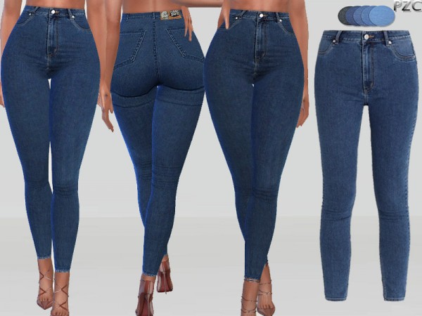  The Sims Resource: Monday High Spray Denim Jeans by Pinkzombiecupcakes