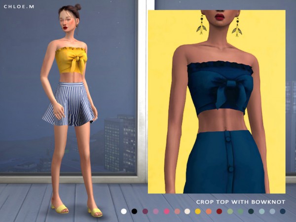  The Sims Resource: Croptop With Bowknot by ChloeMMM