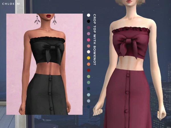  The Sims Resource: Croptop With Bowknot by ChloeMMM