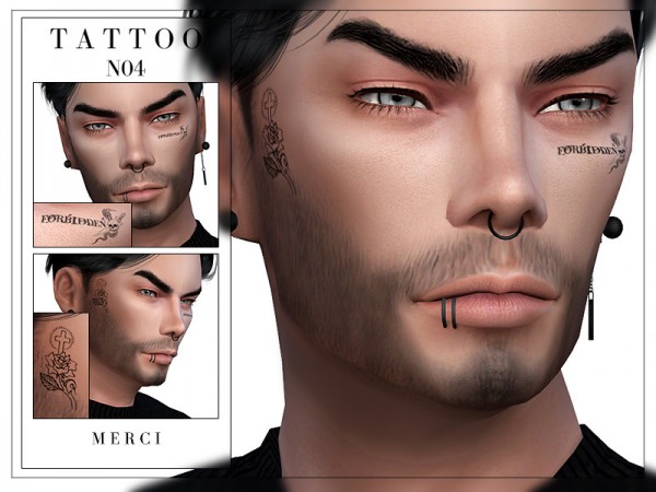 The Sims Resource Tattoo N04 By Merci • Sims 4 Downloads