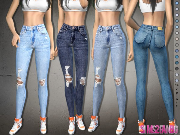  The Sims Resource: 373   Ripped Skinny Jeans by sims2fanbg