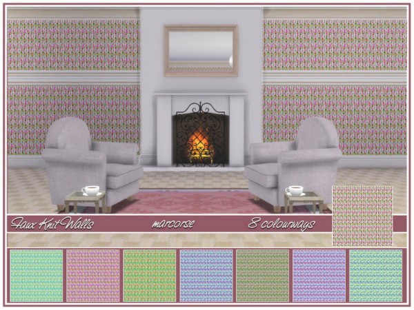  The Sims Resource: Faux Knit Walls by marcorse
