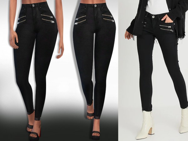 The Sims Resource: Mos Mosh Zip Jeans by Saliwa