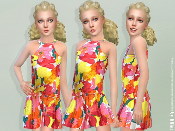  The Sims Resource: Poppy Dress for Girls by lillka