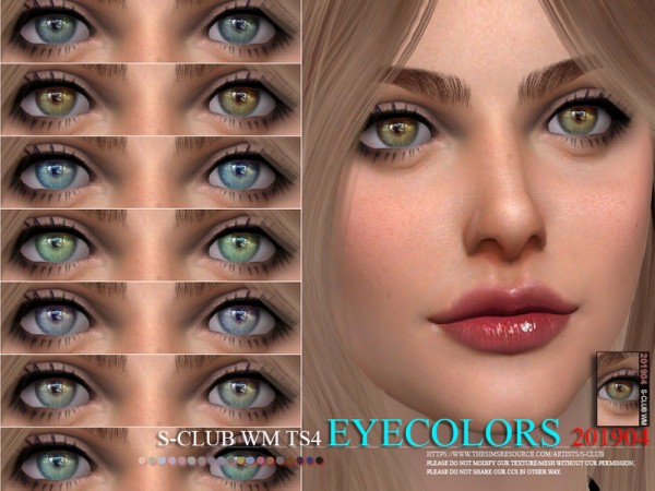 The Sims Resource: Eyecolors 201904 by S Club