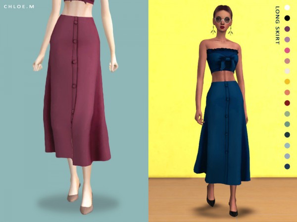 The Sims Resource: Long Skirt by ChloeMMM