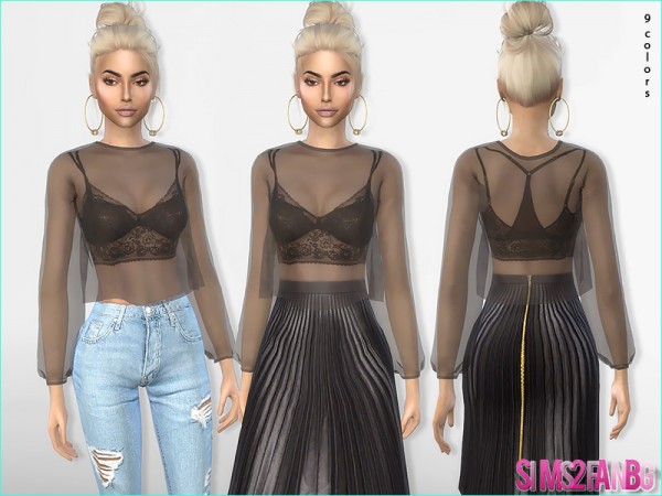  The Sims Resource: 374   Layered Lace Top by sims2fanbg