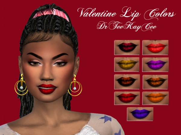  The Sims Resource: Valentine Lip Colors by drteekaycee