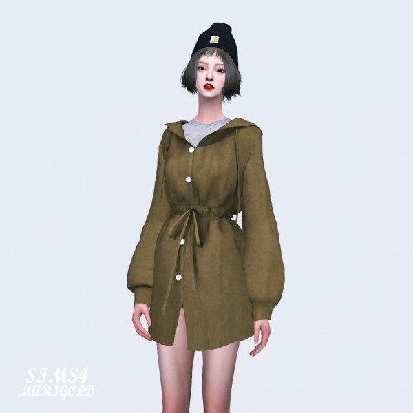 SIMS4 Marigold: Hood Shirt Dress