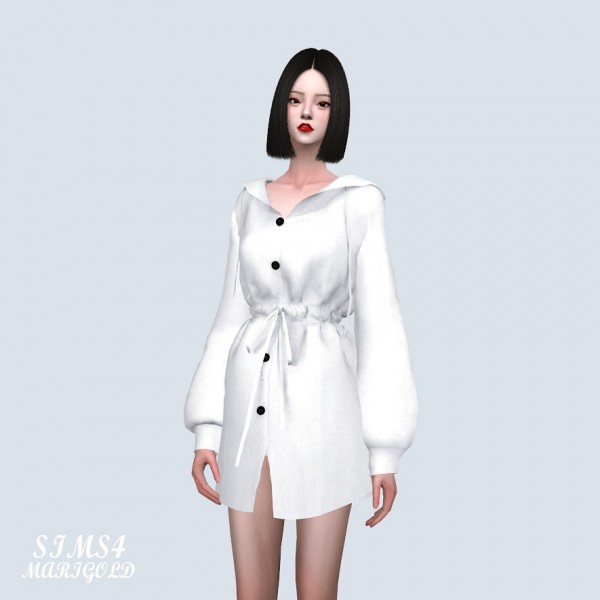 SIMS4 Marigold: Hood Shirt Dress
