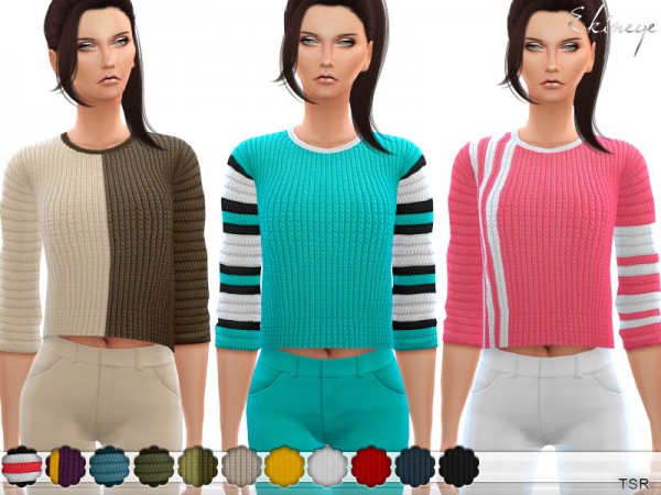  The Sims Resource: Knit Cropped Sweater by ekinege